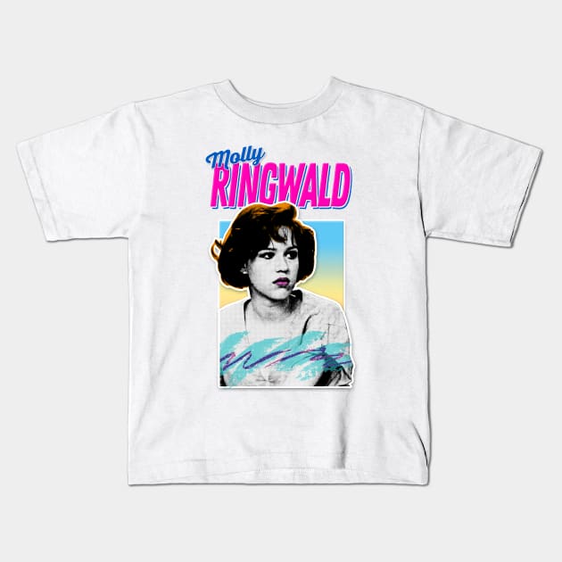 Molly Ringwald -  80s Styled Retro Nostalgia Graphic Design Kids T-Shirt by DankFutura
